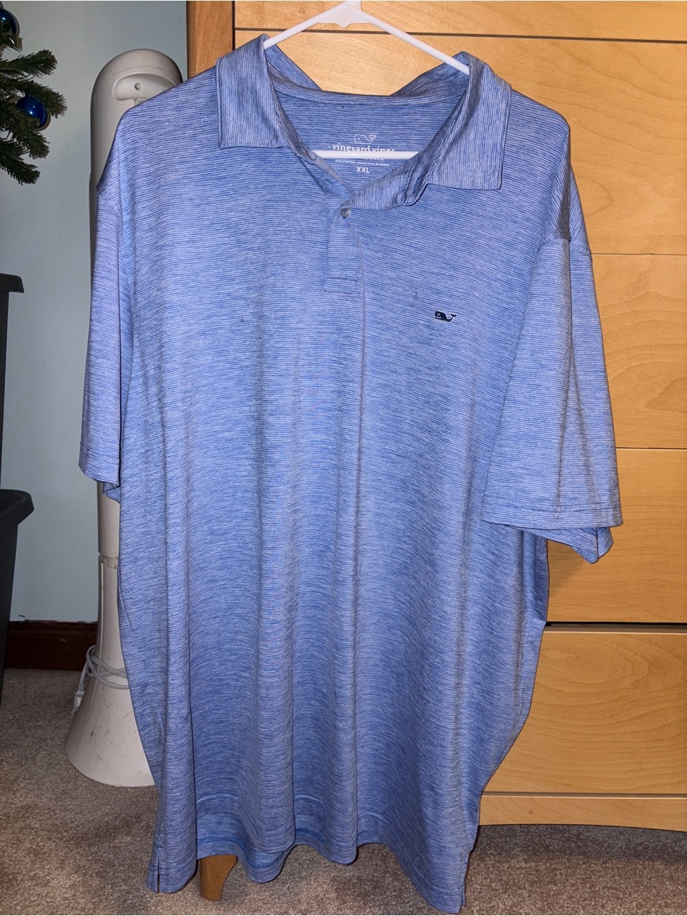 Vineyard Vines Men's Light Blue Heather Performance Polo